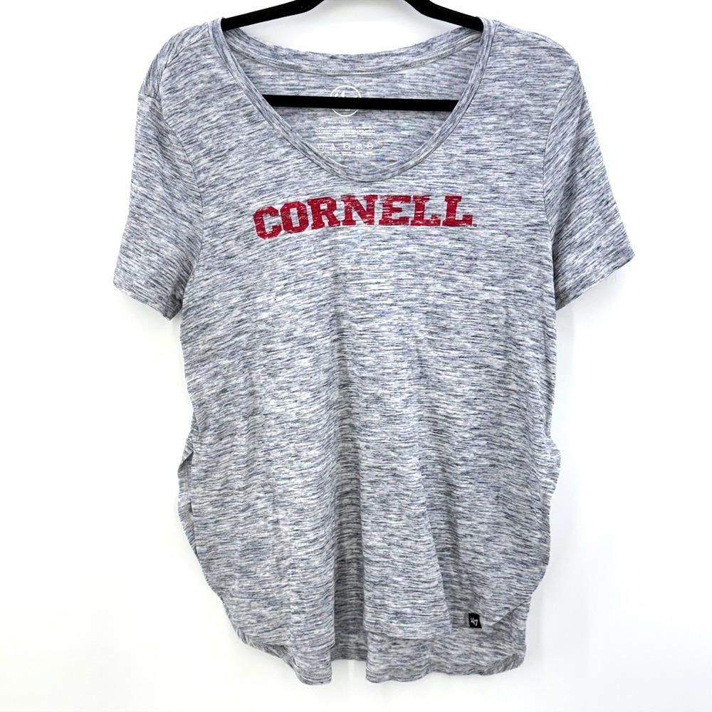 Cornell University '47 Brand Collegiate V-Neck Logo T-Shirt Gray - Women's L